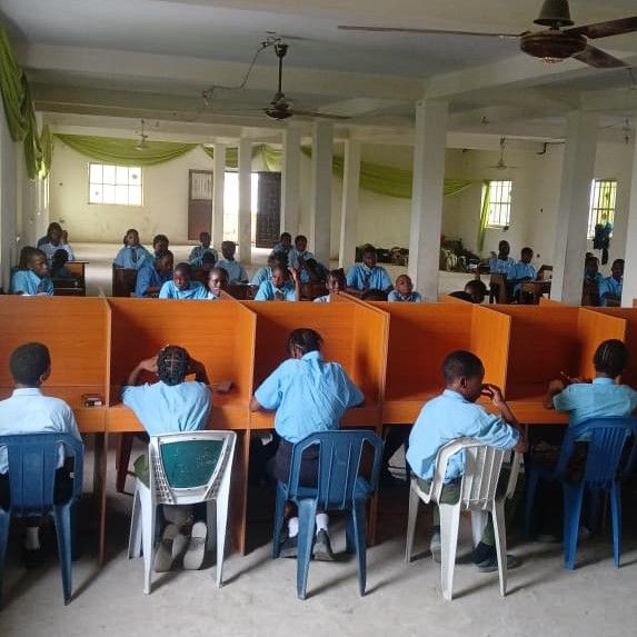 Diamondville students sitting the BECE examination