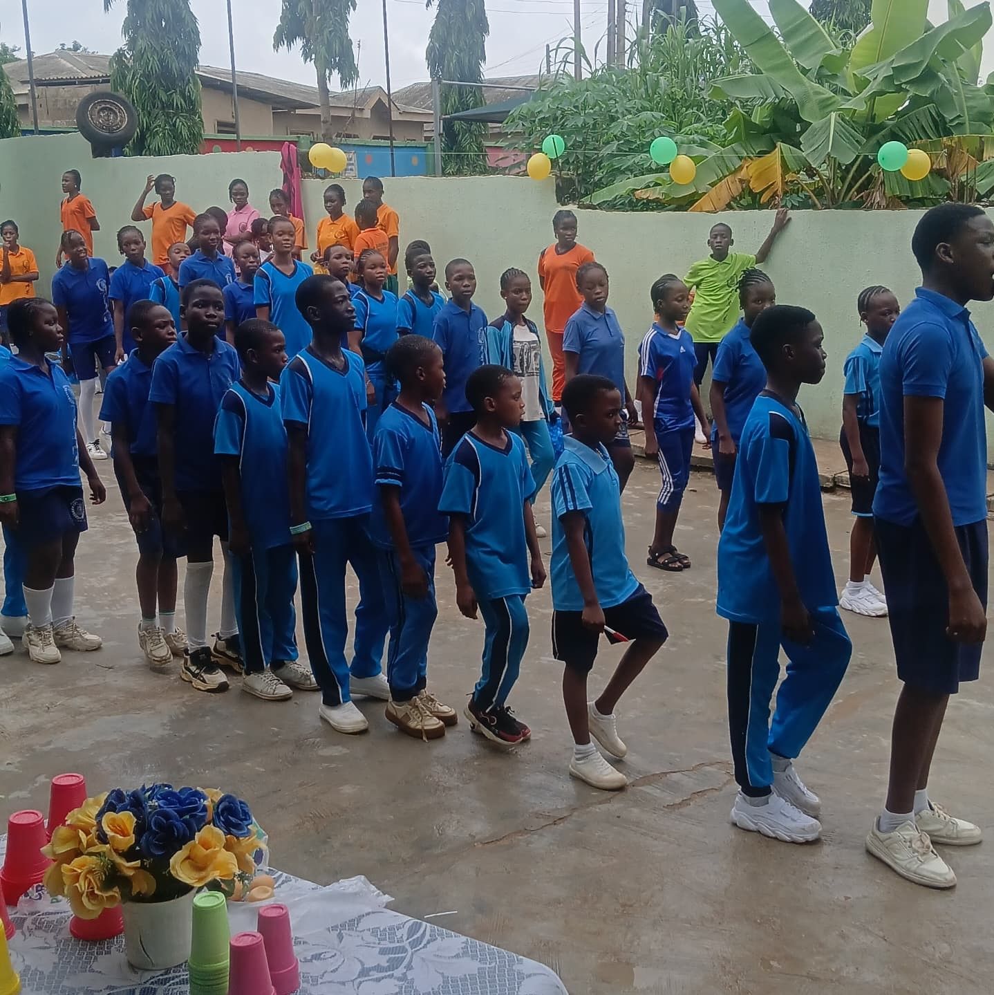 Diamondville students rehearsing for inter-house sports